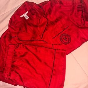 Victoria's Secret Bold Red Satin PJ SET